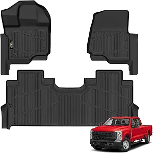 YonMeoo All-Weather TPE Floor Mats for 2017–2026 Ford F-250/F-350/F-450 Super Duty Crew Cab