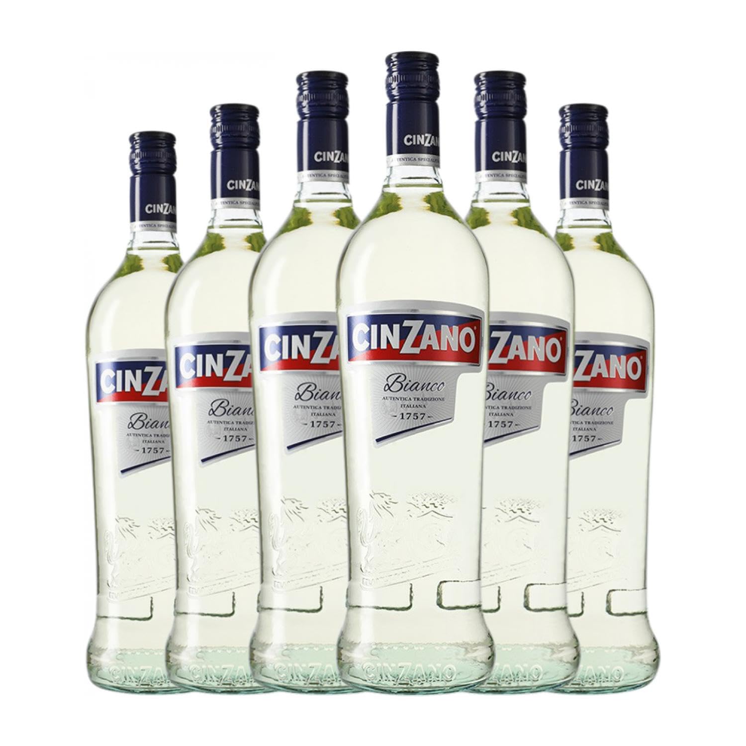 Vermut Cinzano Bianco Botella Misil 1 L (Caja de 6 Botella Misil de 1 L)