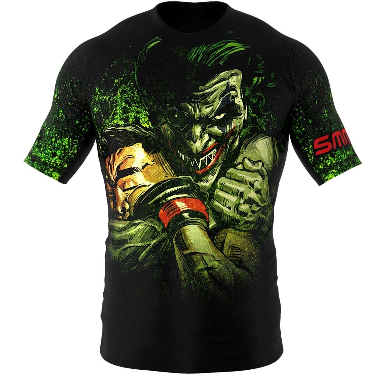 SMMASH The Choker Rashguard - Maglietta Uomo Maniche Corte Traspirante Leggera Top Sportivo MMA Krav Maga BJJ K1 Vestibilità Aderente