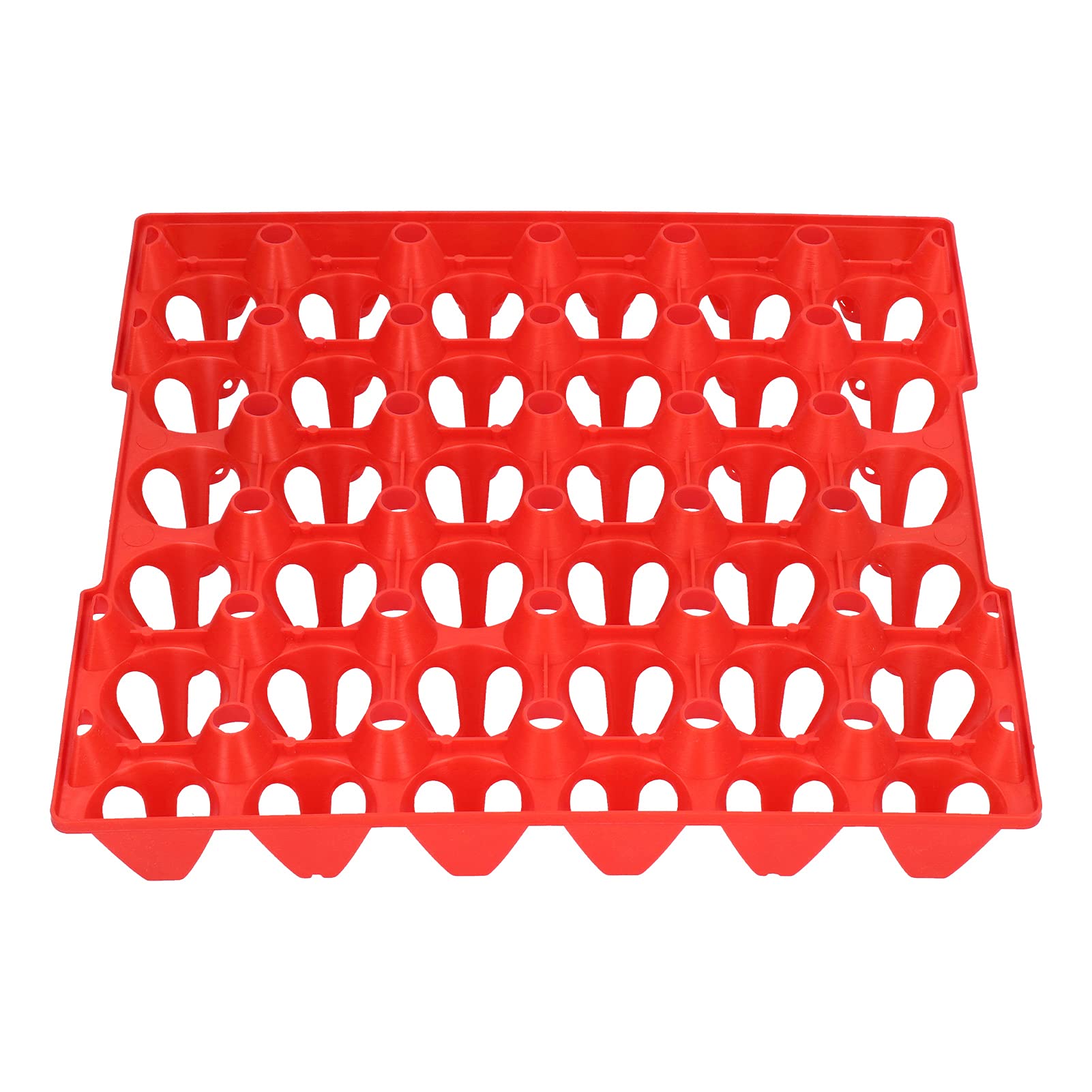 Confezione da 5 vassoi in plastica per uova, 30 celle, per conservazione, trasporto, forniture per la casa e l'azienda agricola (rosso)