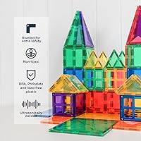 Vista 3 de Connetix Fichas Magnéticas Paquete Creativo Arcoíris, 102 Piezas