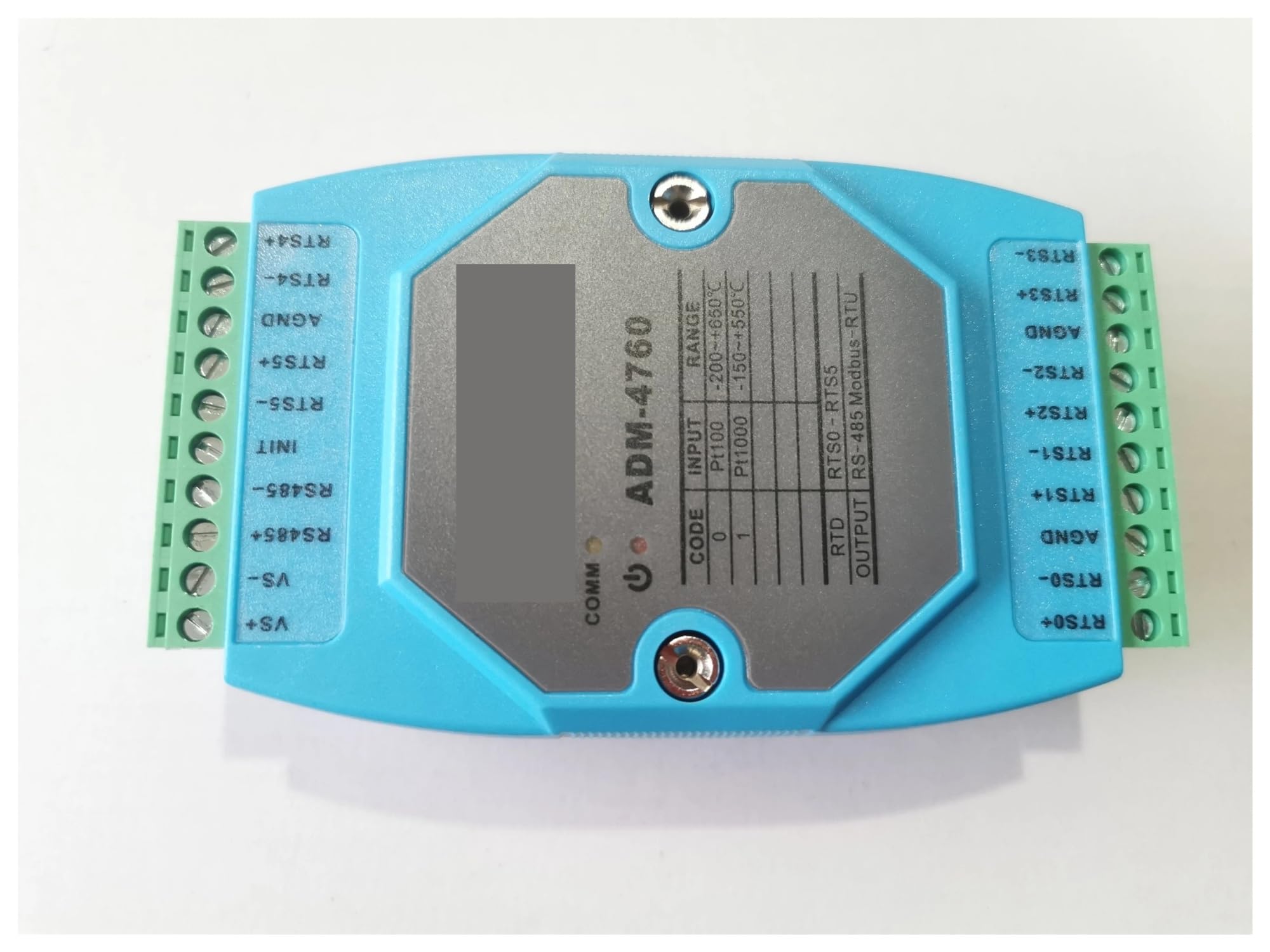 Modulo di acquisizione della temperatura a 6 canali PT1000 a RS485 MODBUS RTU Protocollo ADM-4760
