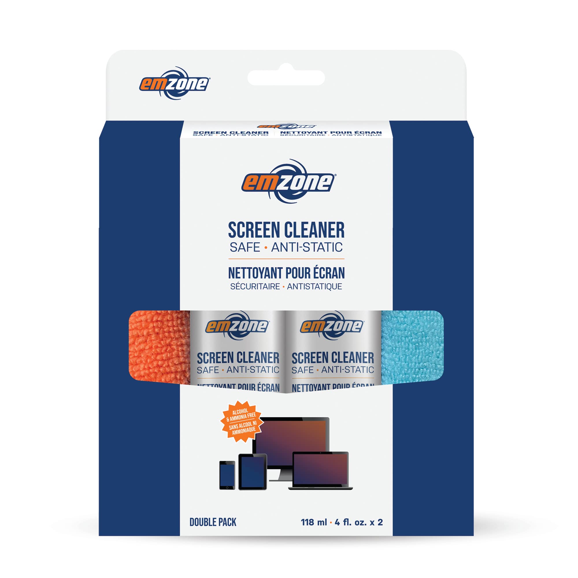 EmzoneLCD Screen Cleaner with Cloth Kit 2 Pack-2 x 118 mL