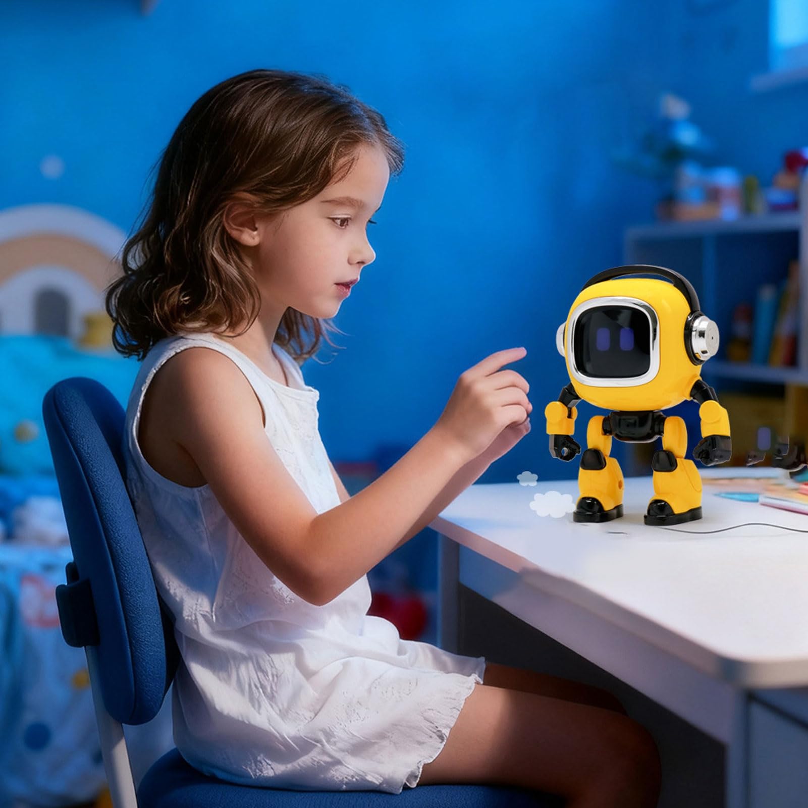 Robot Compañero Interactivo de IA con Reconocimiento de Voz y Expresión de Emociones para Que los Niños Jueguen y Aprendan Material ABS
