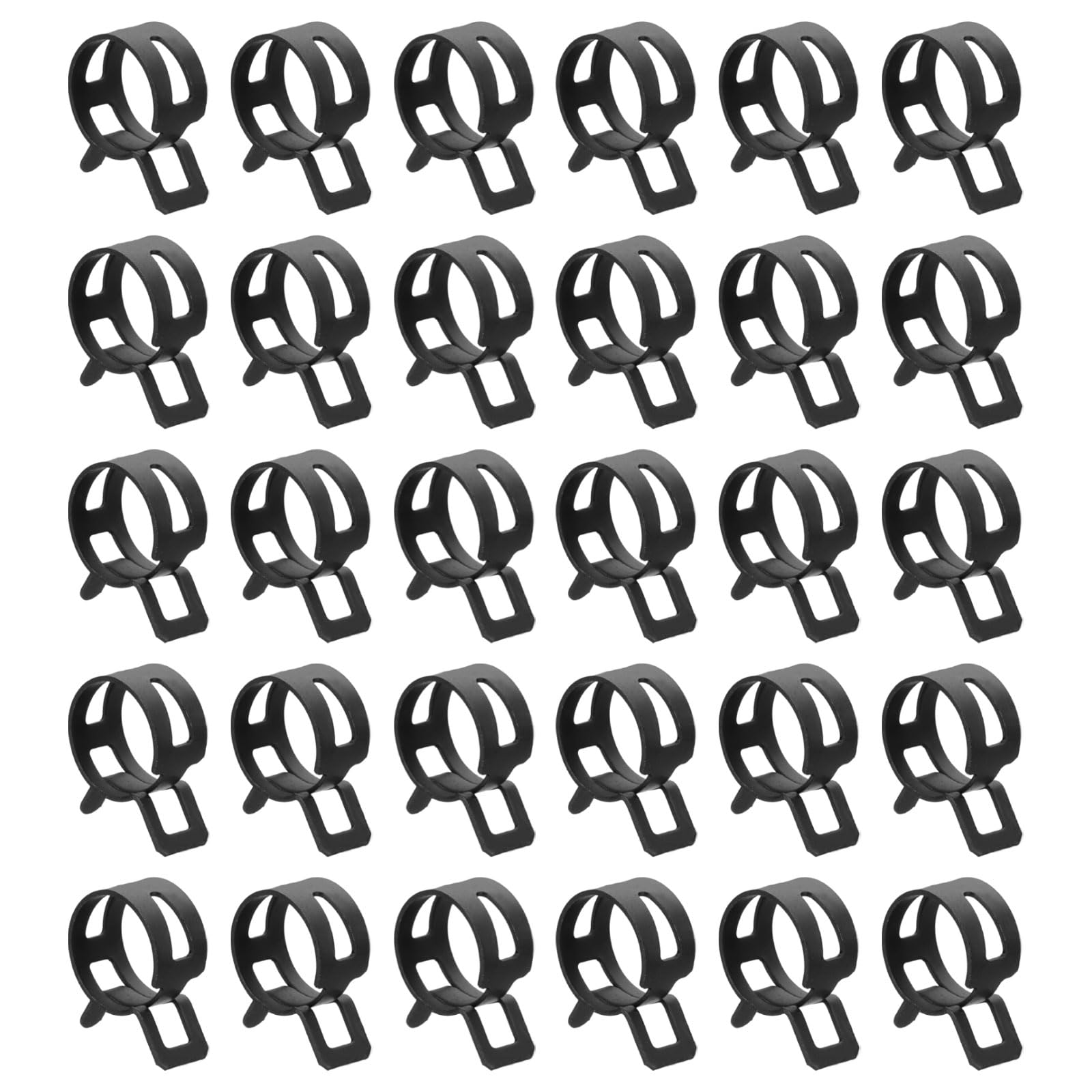 sourcing map 30pcs Spring Band Type Hose Clamps 16mm Fuel Line Hose Spring Clip Silicone Vacuum Hose Pipe Clamp Low Pressure Tube Clip Fastener, Black