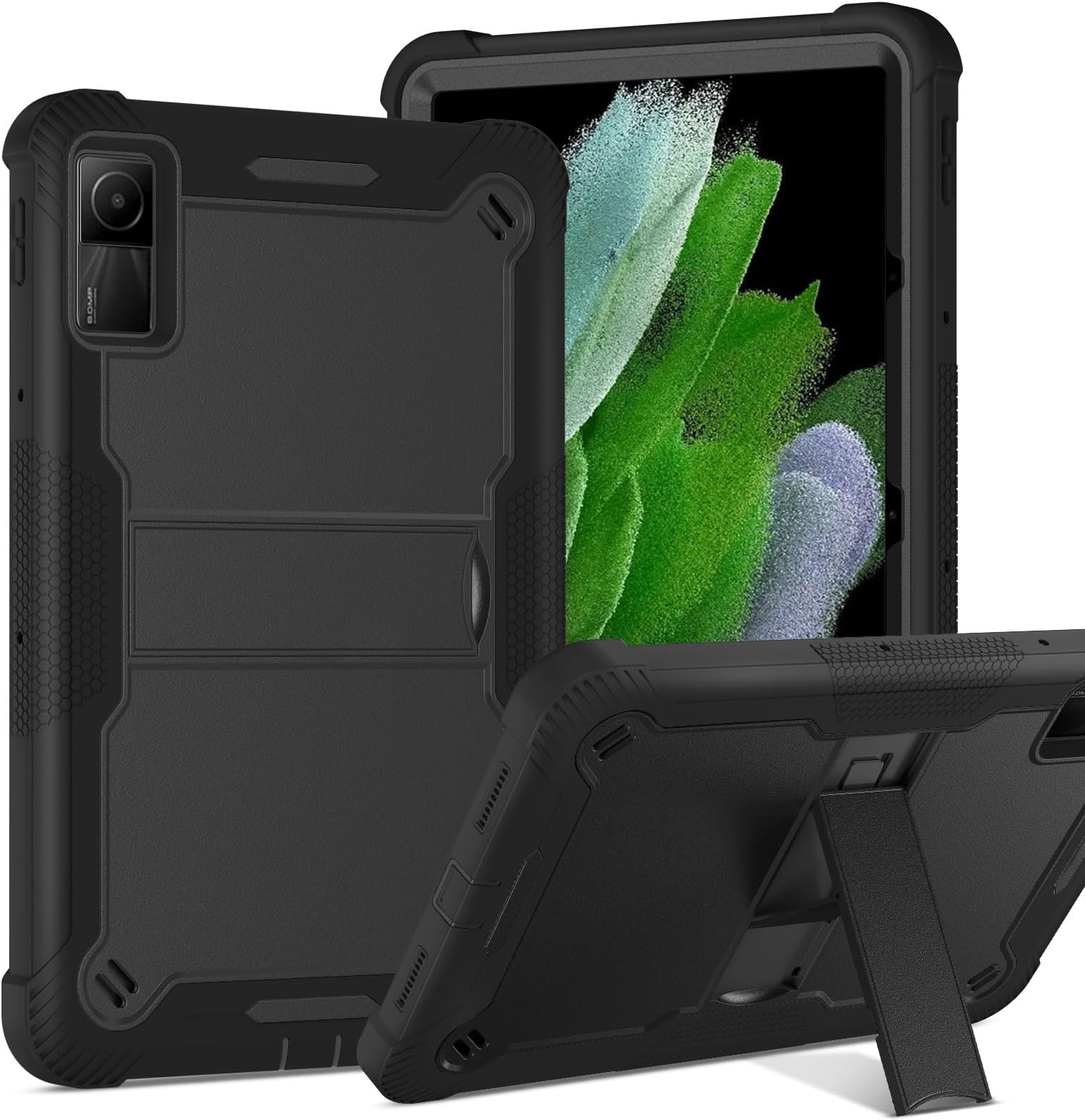 DUEDUE for Xiaomi Redmi Pad 10.61" 2022 Case, 3 in 1 Hybrid Shockproof Gel Protective Tablet Cover with Stand Case for Xiaomi Redmi 10.61" 2022, Black