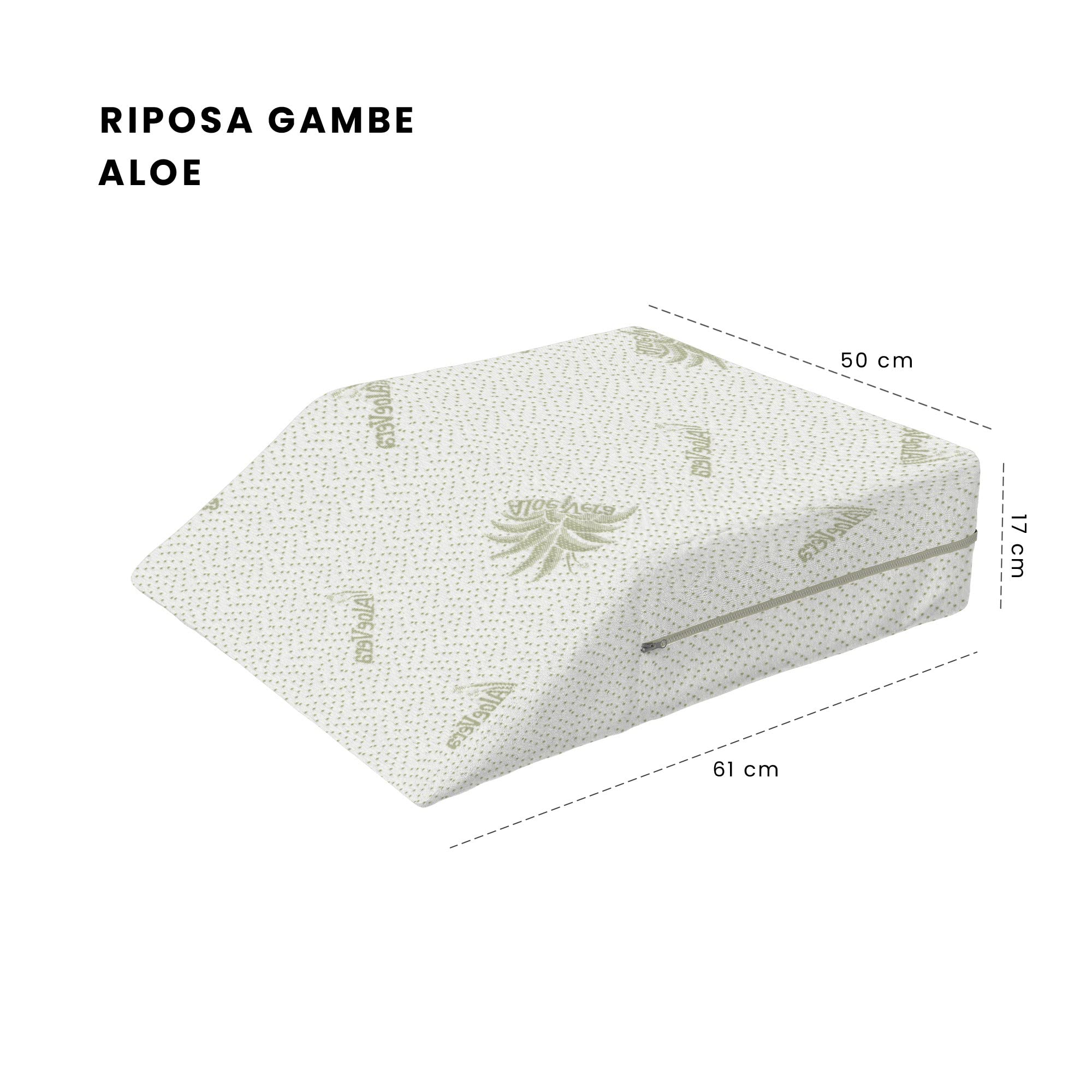 Italian Bed Linen Almohada descansa piernas, Aloe, 61x50x17cm