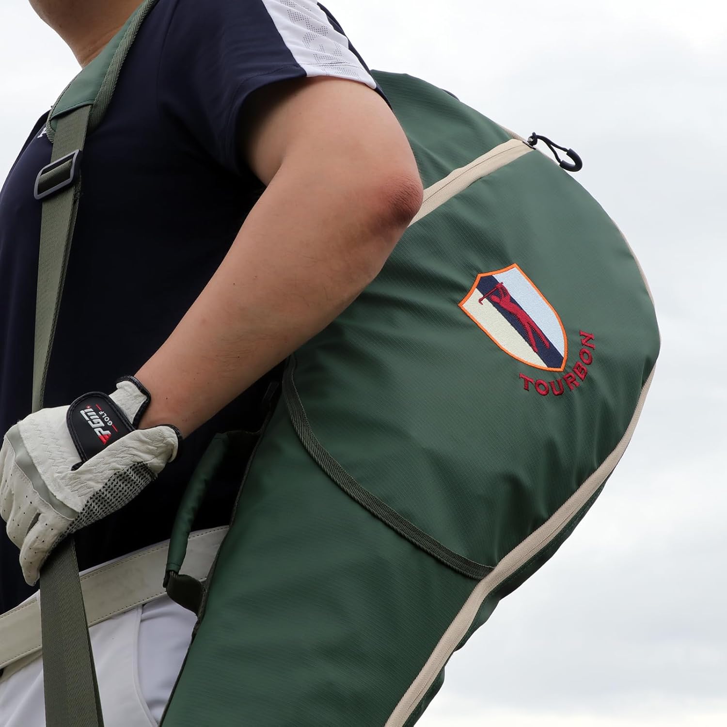 TOURBON Golf Bag Sunday Carry Golf Club Holder Case Driving Range Mini Course Practice Lightweight Travel Golf Bag for Men Women