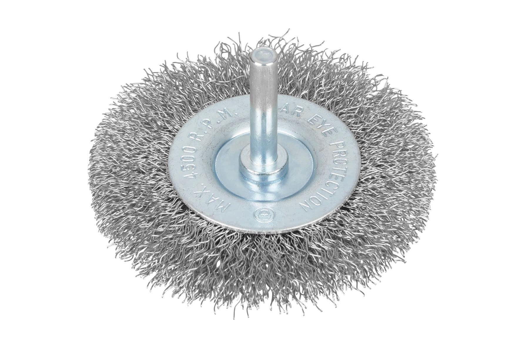 Blue Spot Tools 75mm (3") Flat Wire Wheel Brush 6mm / 1/4" Shank fits Most Electric Drills.