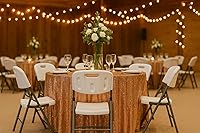 Vista 2 de BTEXPERT Silla plegable blanca con marco de acero, silla plegable comercial resistente, asiento portátil de plástico HDPE, silla de eventos