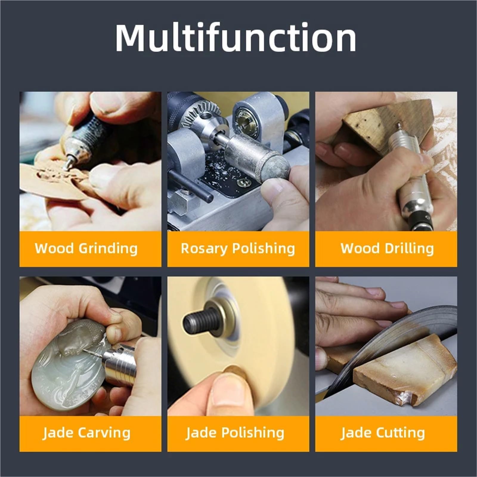 Pulidora de joyas, Amoladora de banco multifunción, fresadora de mesa pequeña, máquina pulidora de joyas de velocidad ajustable, juego de herramientas con motor