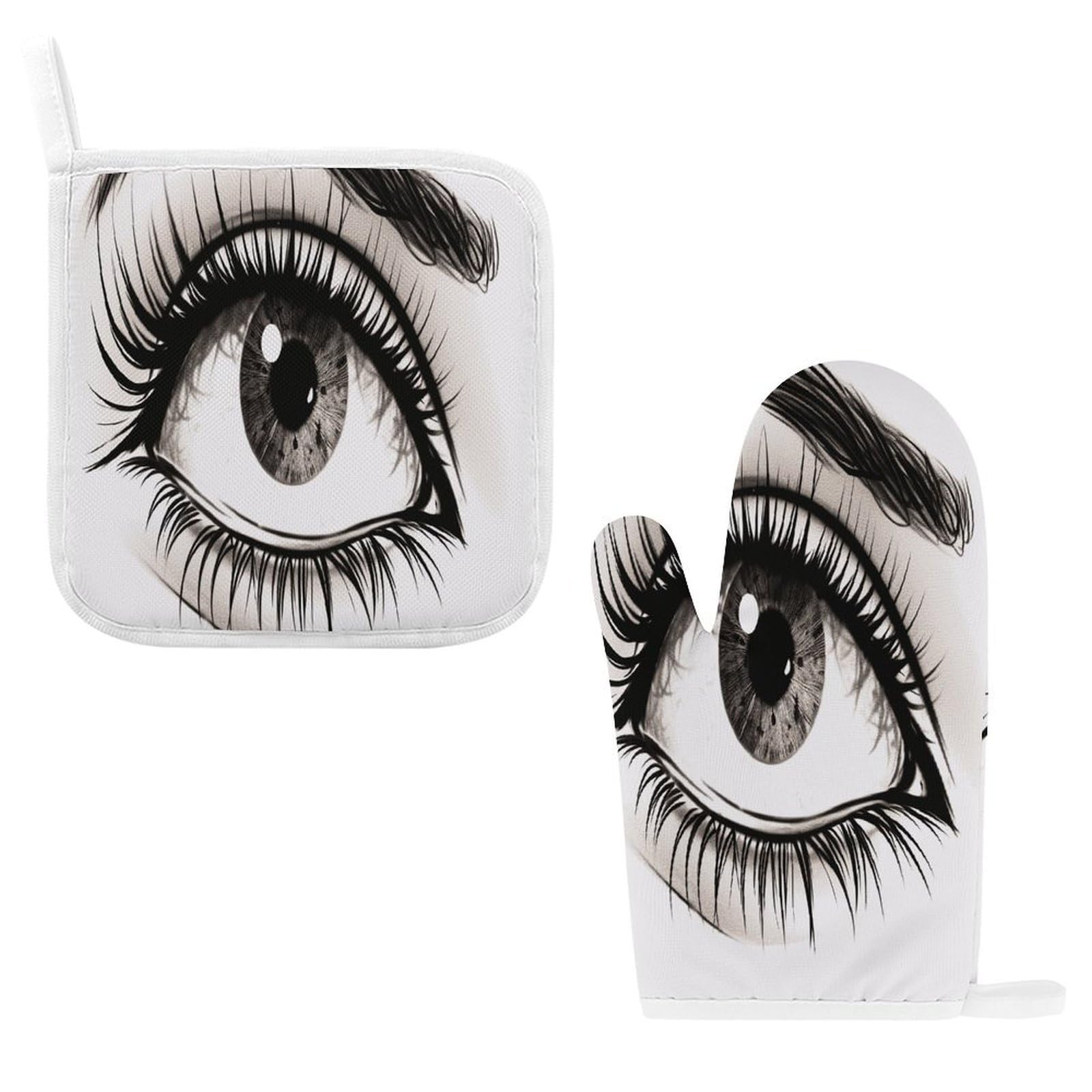 Fodpand Style Eyelash Oven Mitts And Pot Holders Sets