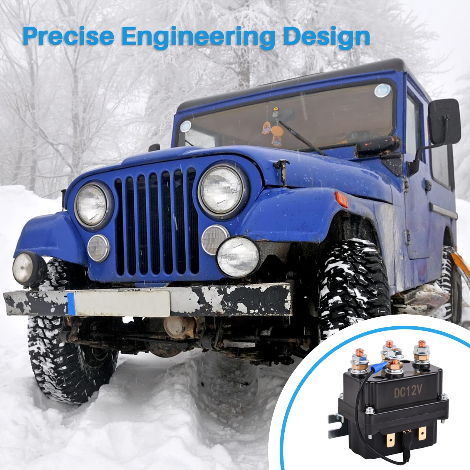 Relais solénoïde 12 V 250 A Relai solénoïde de remplacement pour ATV UT Winch Control 8000 – 15000 lb