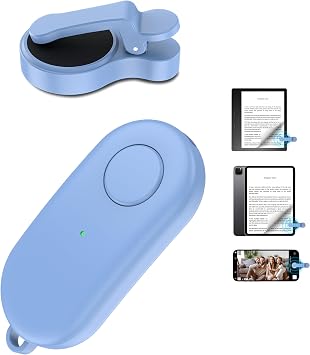 Remote Control Page Turner for Kindle Paperwhite Oasis Kobo eReaders,Kindle Clicker Page Turner Accessories for iPhone,iPad, Android Tablets Reading Novels,Video Record&Shutter Selfie Blue