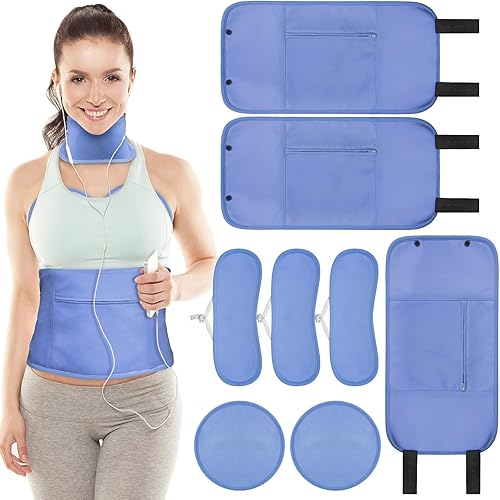 Juego de 6 paquetes de aceite de ricino con 1 par de almohadillas para el pecho de aceite de ricino, kit de aceite de ricino orgánico reutilizable,