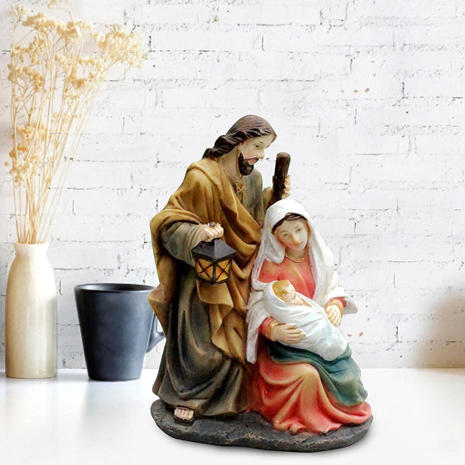 Figurka Ogrodowa,Stół barowy figurka dekoracja ogrodowa do rzeźby ozdoby do domu 2X święta rodzina szopka żywica do salonu i pulpitu