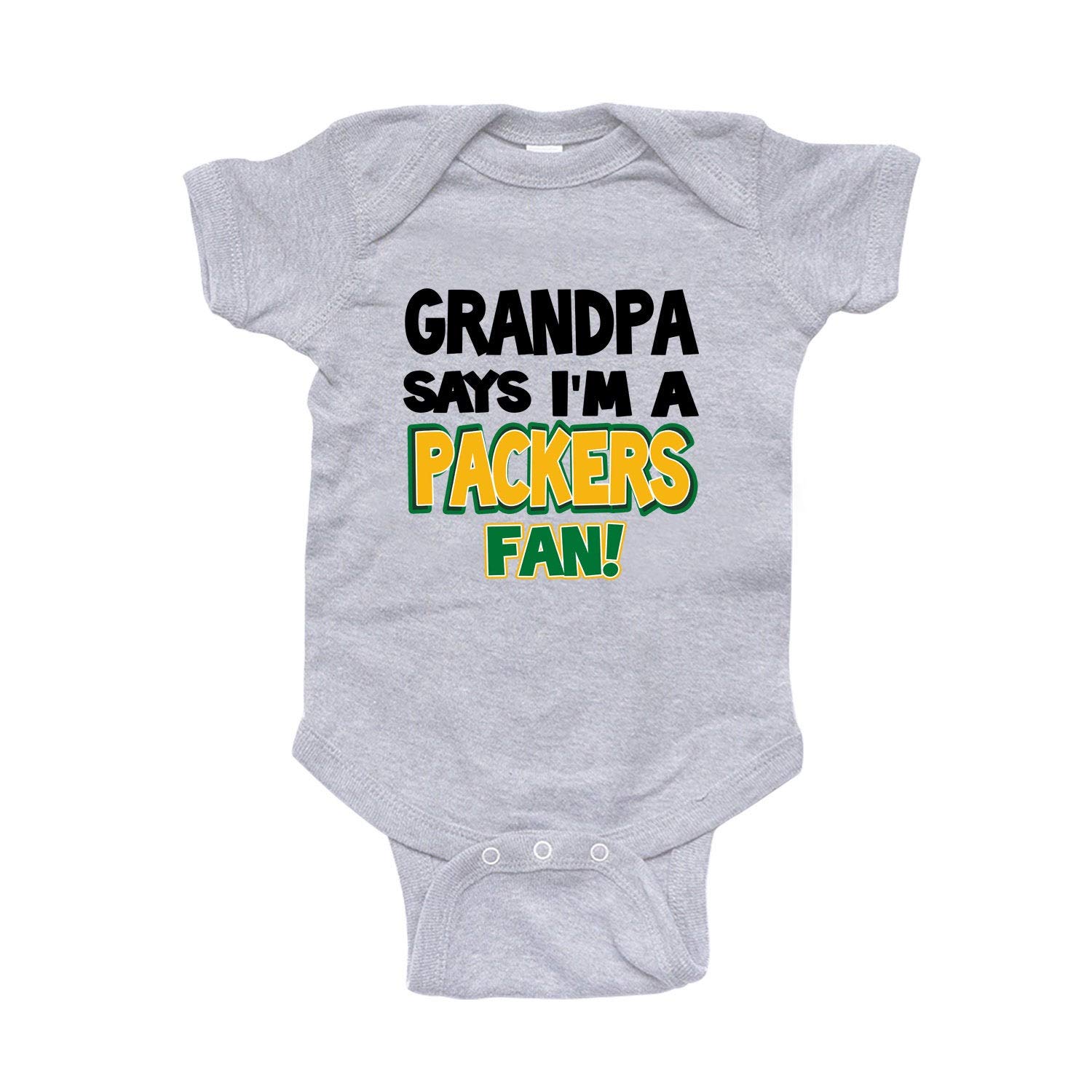 NanyCrafts My Grandpa Says I'm a Packers Fan Baby Bodysuit Heather 6M