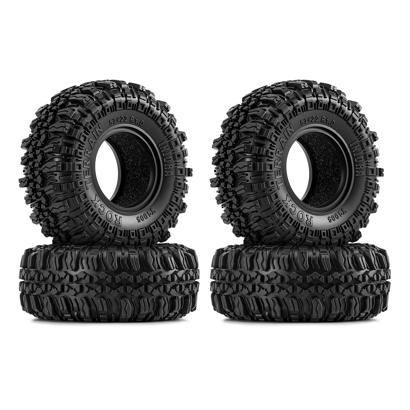 INJORA 1.0 Tires Soft Rubber Crawler Wheel Tires for axial Tracked car 1/24 RC SCX24 AX24 FCX24 FCX18 Gladiator,T1005