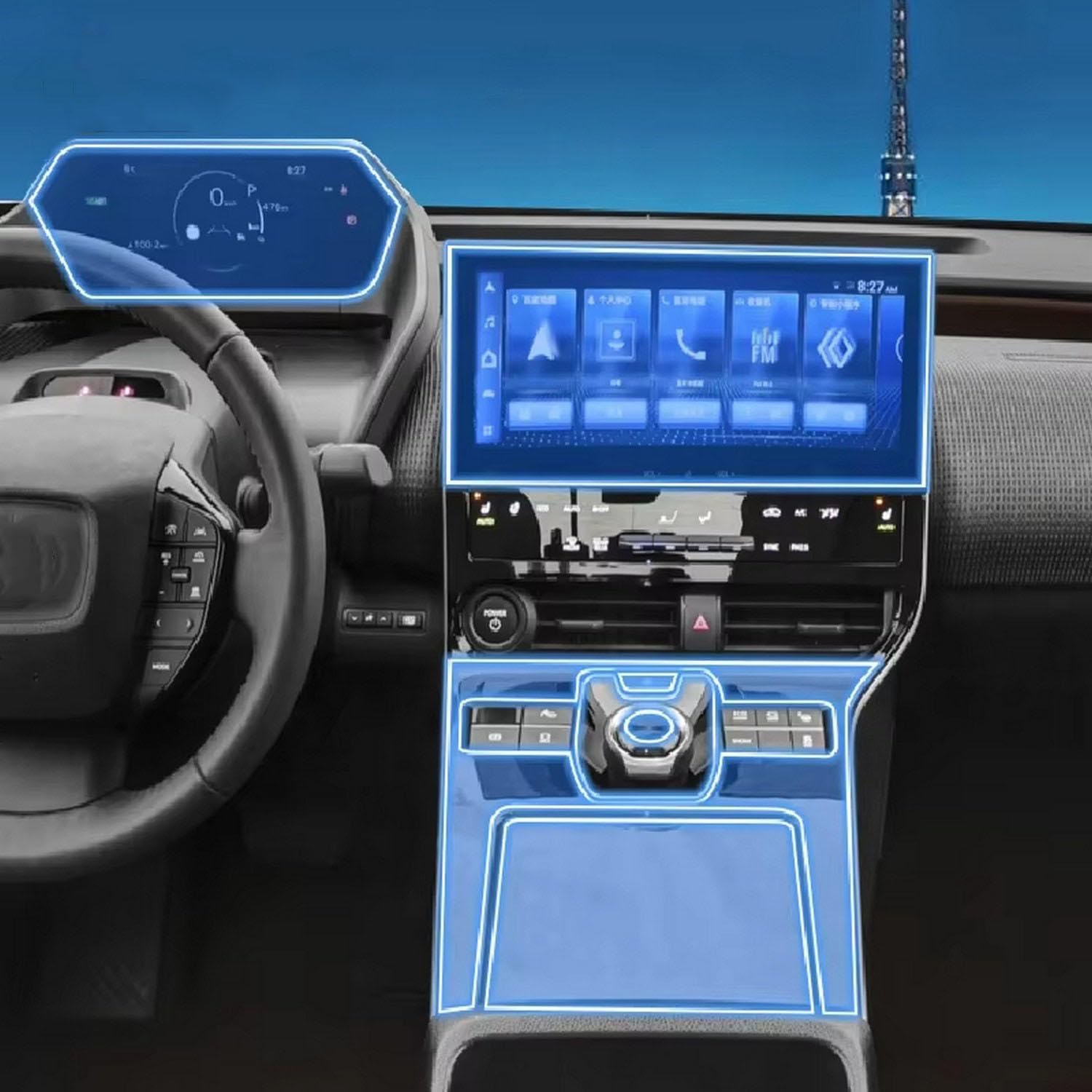 Film de protection PPF en TPU pour console Toyota BZ4X