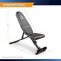 Vista 2 de Marcy Foldable Adjustable Utility Weight Bench, Strength Training Home Gym for Full Body Workout