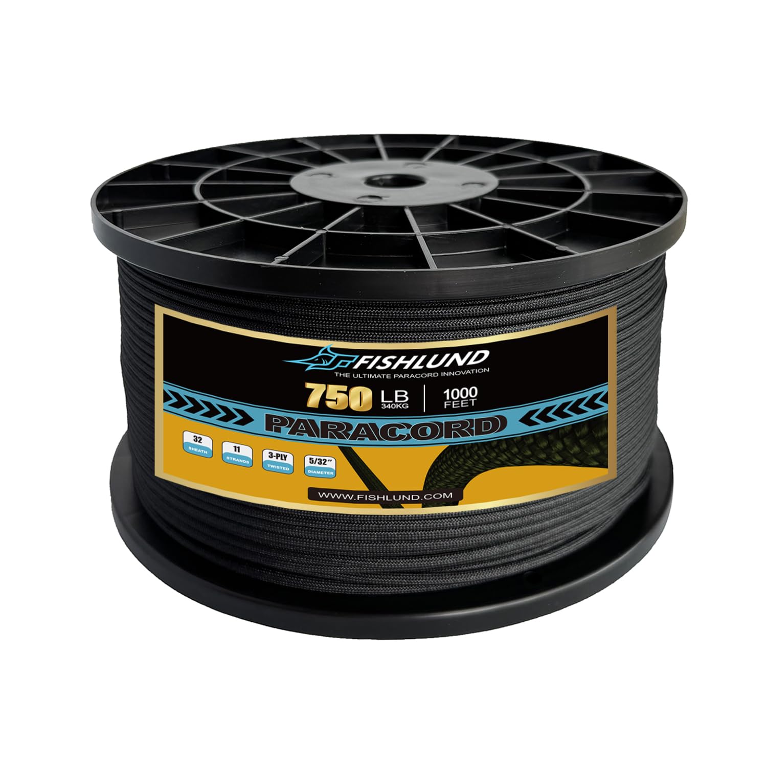 Paracord, 340 kg, 4 mm, 11 Stränge, strapazierfähiges Nylon-Paracord-Seil für Camping, Outdoor, Schwarz, 300 m