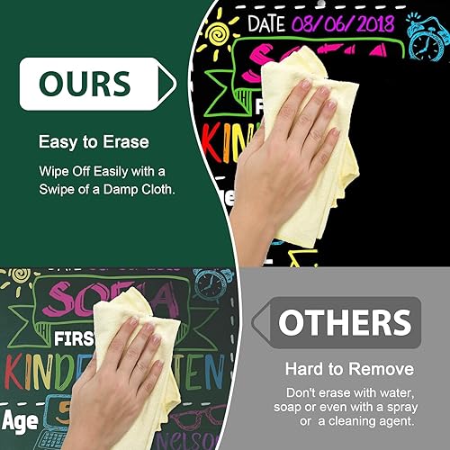 Miniatura 5 de SILENART Marcadores de tiza Paquete de 8 marcadores de borrado en seco Marcadores de tiza líquida para pizarra de tiza, ventanas, tablero de