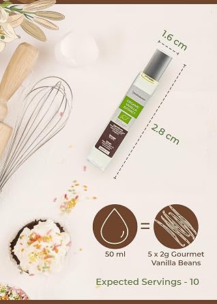 Madagascar Organic Vanilla Extract (50ml) | Pure, Alcohol-Free Clear Extract | Natural Vanilla Flavouring for Baking & Hot Drinks | Vanillabazaar