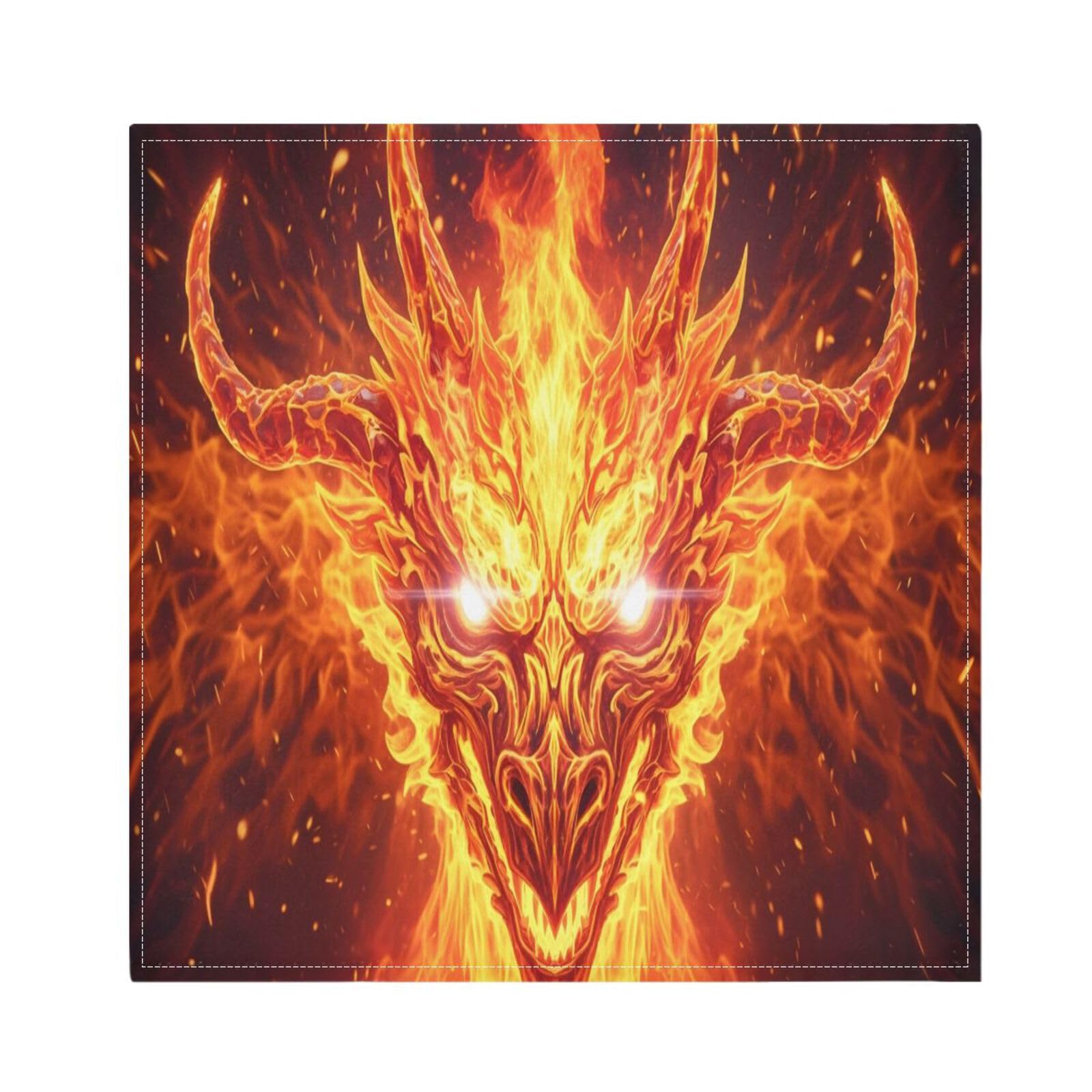 Ttgoth Fire Dragons Cloth Napkin Set of 4 Washable & Reusable Dinner Napkins for Dining Table, Banquets, Wedding, Party, 50x50 cm