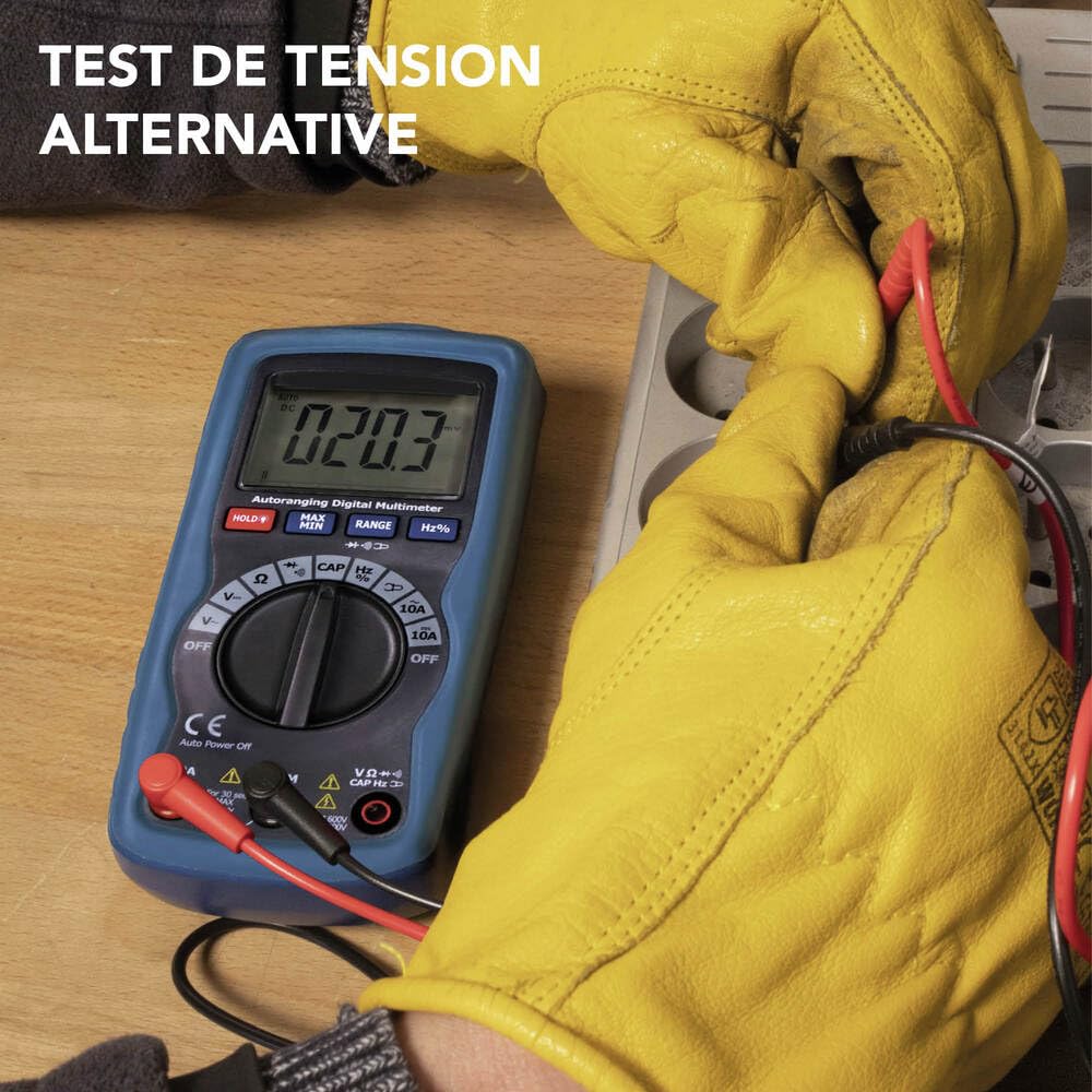 Multimètre digital professionnel, 9 fonctions, 1000V, calibrage auto, fonction sans contact, cat III - Tibelec