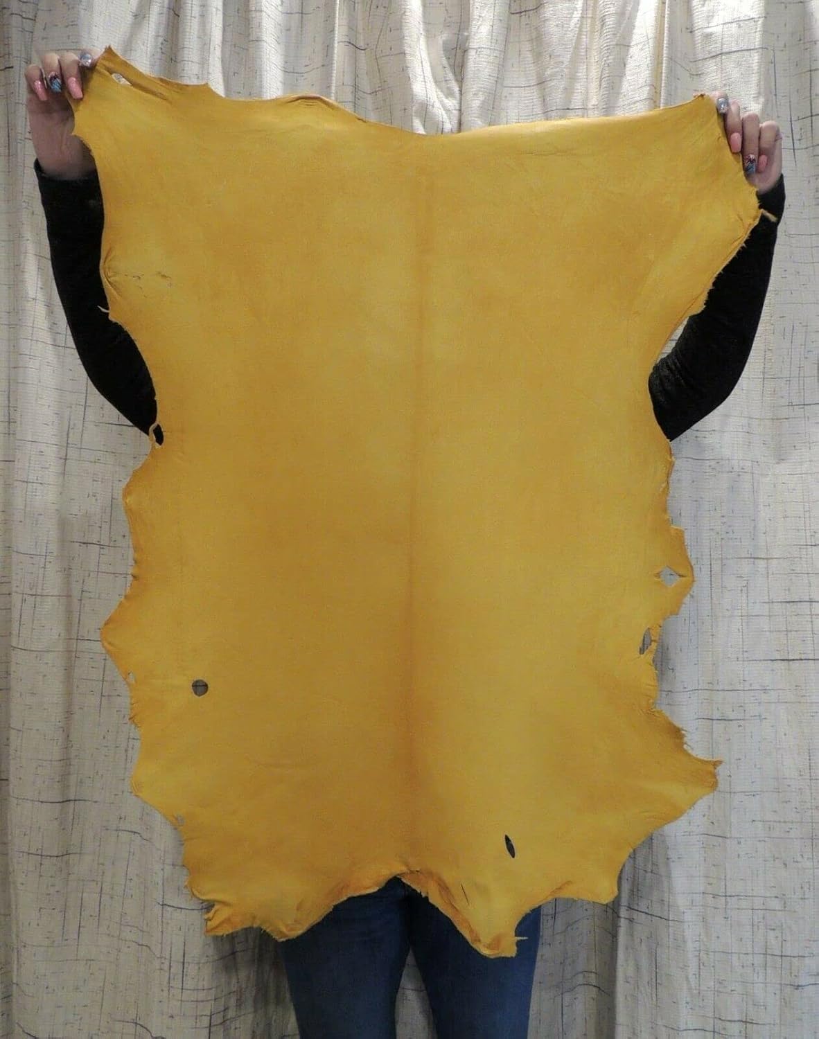 Real Tanned Gold Buckskin Goat Leather Hide - Native Crafts 3-4 SQ Ft (2-3oz)