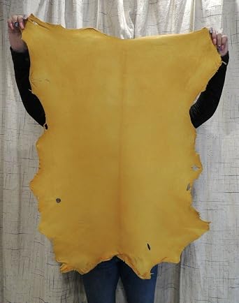 Real Tanned Gold Buckskin Goat Leather Hide - Native Crafts 4-5 SQ Ft 2-3oz