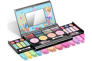 Tomons Kids Mermaid Makeup Kit-Safe and Non-Toxic Princess Makeup Set for Little Girls
