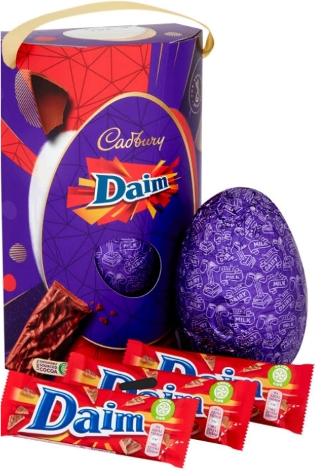 Daim Chocolate Easter Egg in a Gift Box, Large Dairy Milk Egg + 3 Bars of Daim Chocolate, Easter