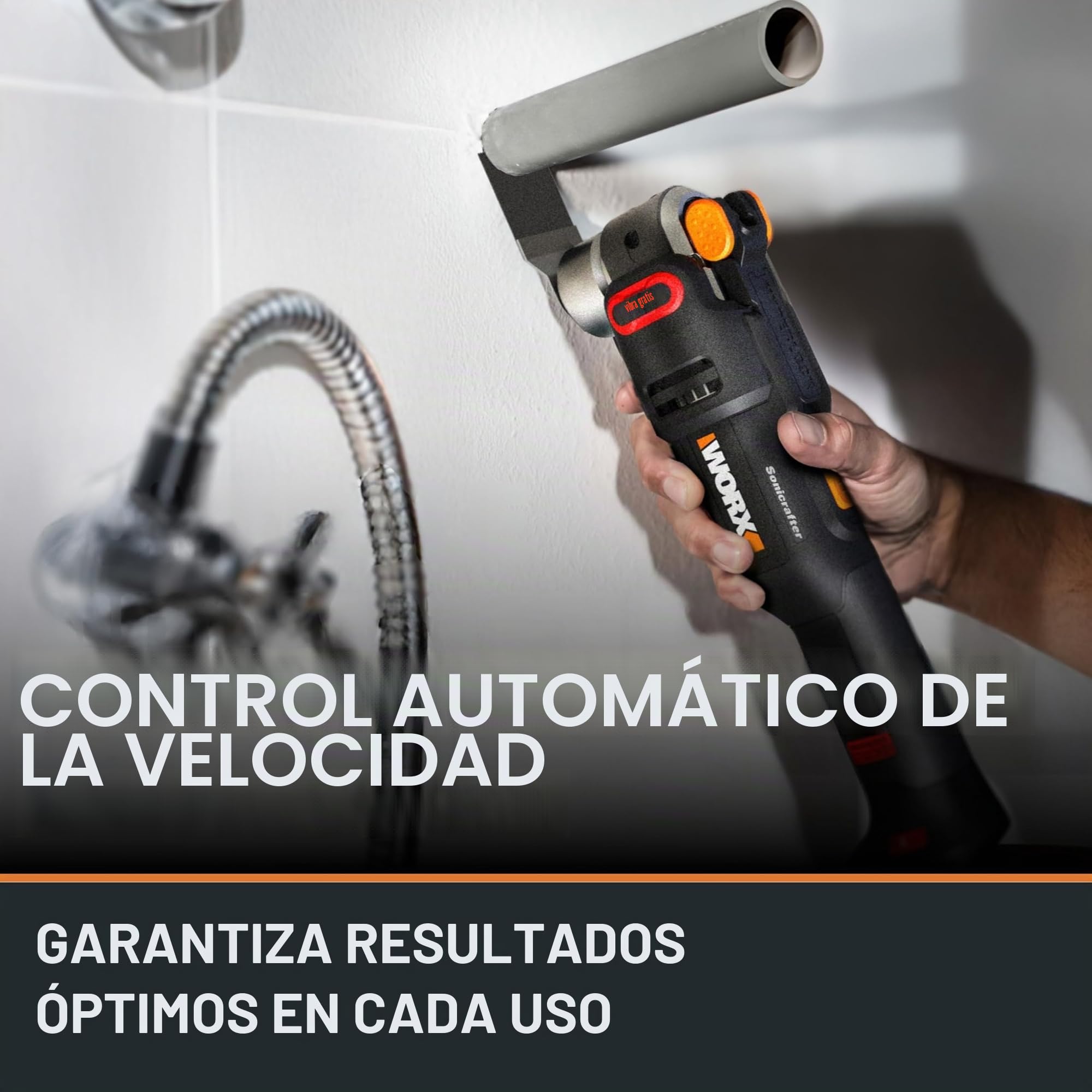 WORX - Herramienta multifunción inalámbrica sin escobillas de 20 V, WX698, multimaterial, fijación universal, viene con 2 cuchillas, 1 almohadilla de lijado, 20 papeles abrafis, 1 batería de 2 Ah y