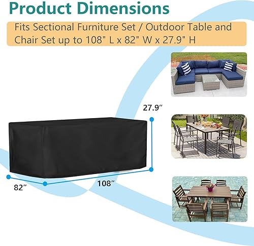 Miniatura 2 de Oslimea Fundas impermeables para muebles de patio, fundas para muebles de exterior, juego de sofá seccional para exteriores, funda de sofá para