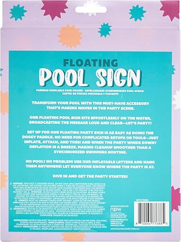 Miniatura 4 de NPW Let's Party - Flotador de piscina con letras inflables para fiesta de piscina, decoraciones de fiesta en la piscina, letras flotantes grandes