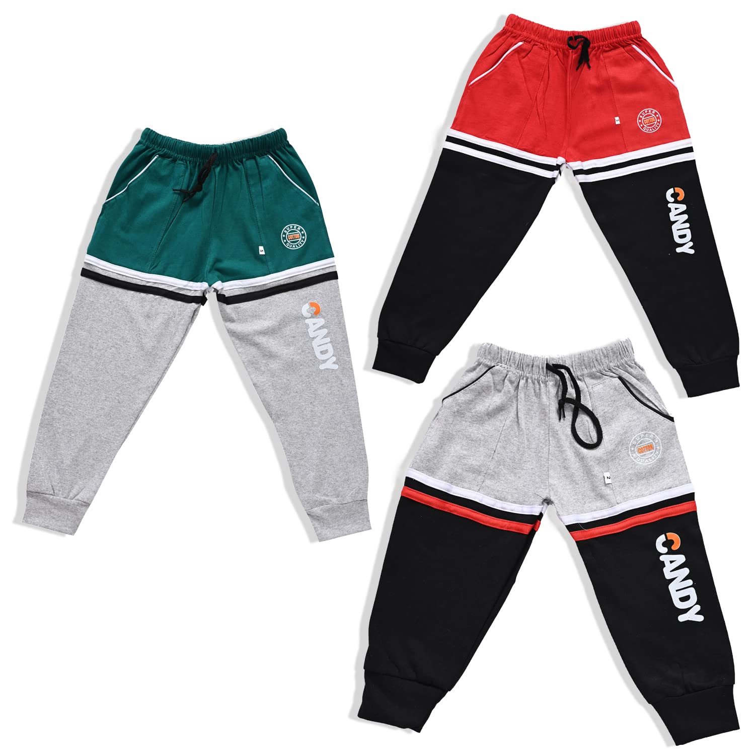 Unisex Kids Cotton Track Pants/Lowers/Pajama/Regular Fit Baby Boys and Baby Girls Pajamas/Sleep Wear Bottom Track Pant/Joggers (Pack of 3)-image-1
