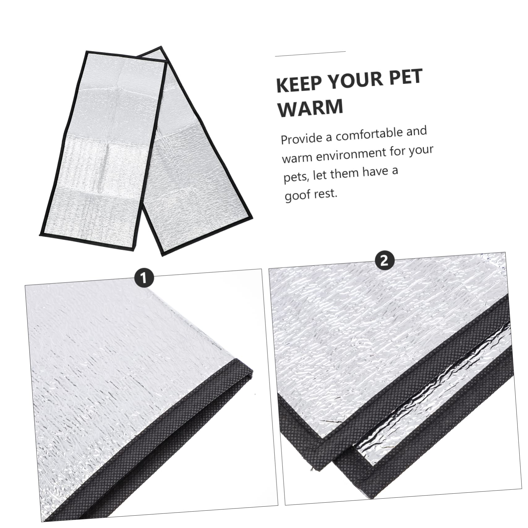 Toddmomy Pet Heating Pad Insulation Pad Reptile Reflective Film 2pcs for Warmth