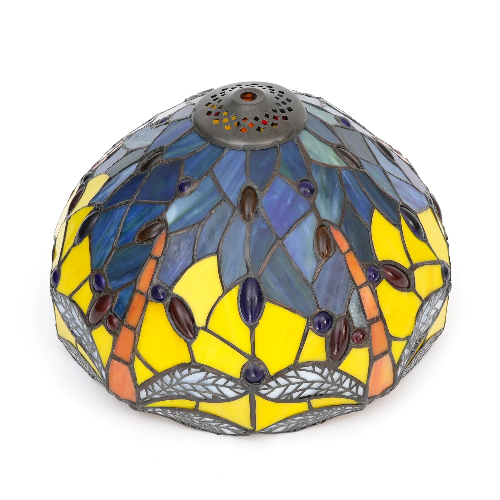 Tiffany-Lampenschirm Ersatz 12 Zoll Libelle Lampenschirm nur für Tischlampen, Hängelampen, Stehlampen, Kronleuchter Ersatz, Blau