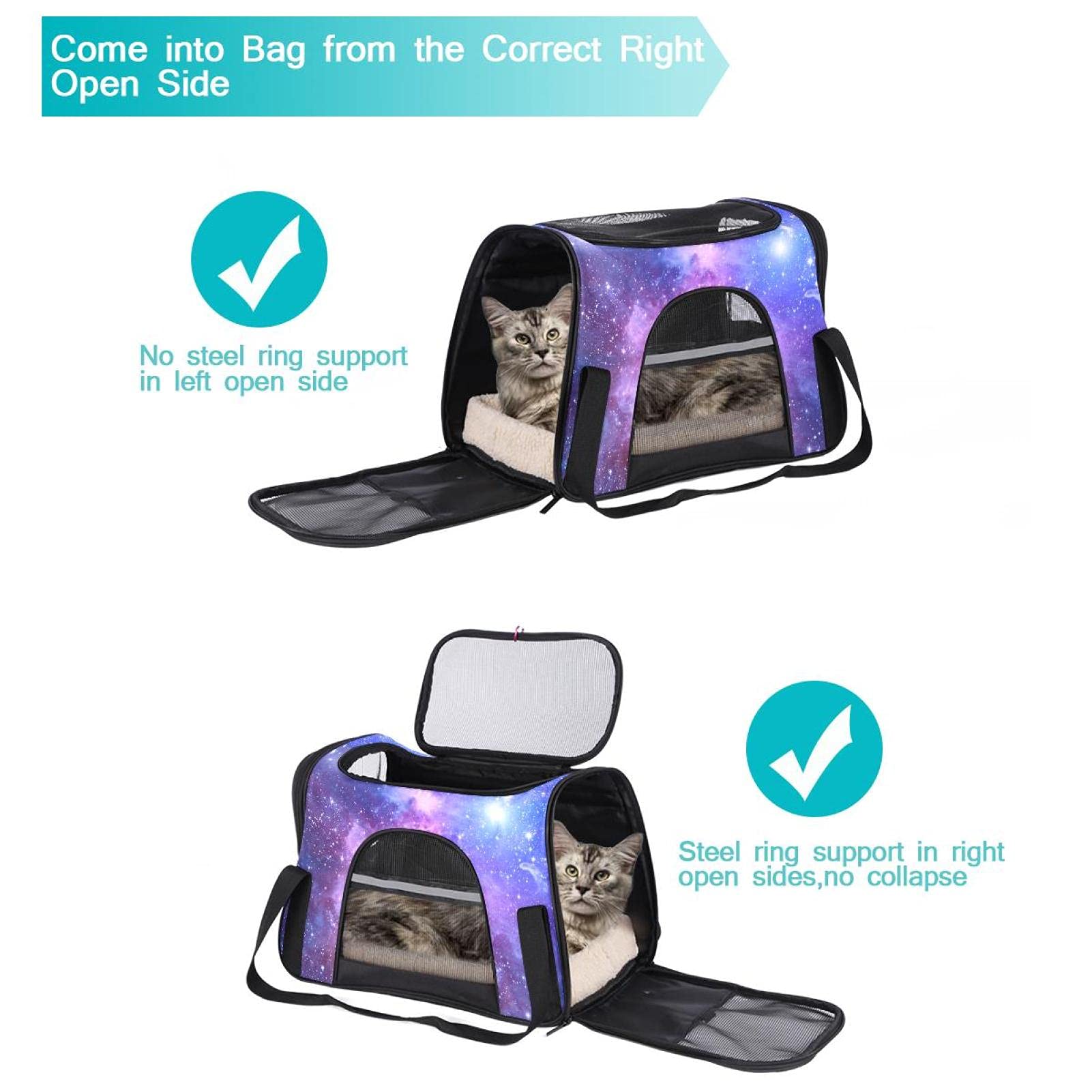 Sac à Transport Personnalisable Pour Chat Et Petit Chien - Broderie Nom, Pliable, Bandoulière, Taille S/M/L, Violet