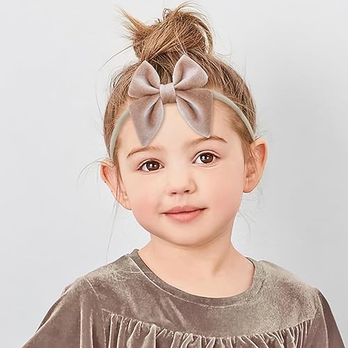 Miniatura 10 de YanJie Diademas de Navidad para bebé y niñas, lazos de terciopelo para recién nacidos, lazo de marinero, diadema de nailon, suave y elástico, lazo