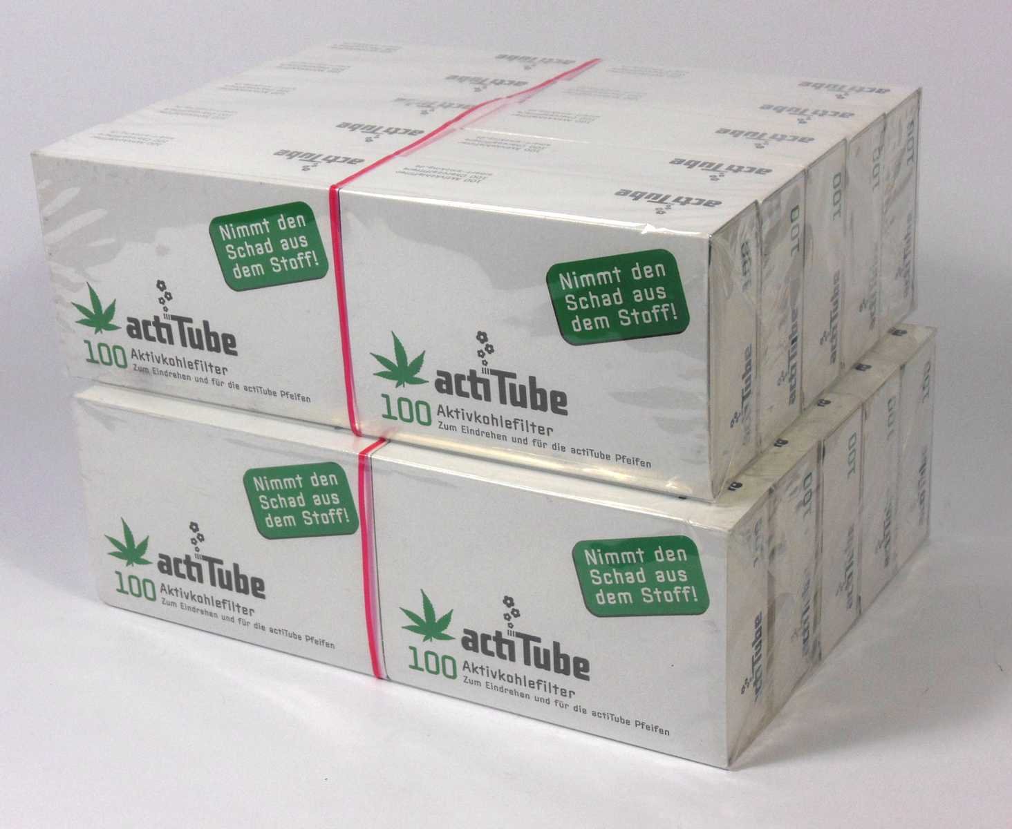 ActiTube Juego de 2000 filtros de carbón activo, 20 cajas de 100 unidades, 9 mm, filtro de rosca, tubo