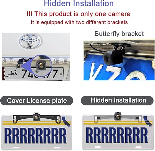 Miniatura 3 de YEOIZO Cámara de respaldo inalámbrica para placa de matrícula, sistemas de cámara de respaldo HD 720P para automóvil, cámara de visión