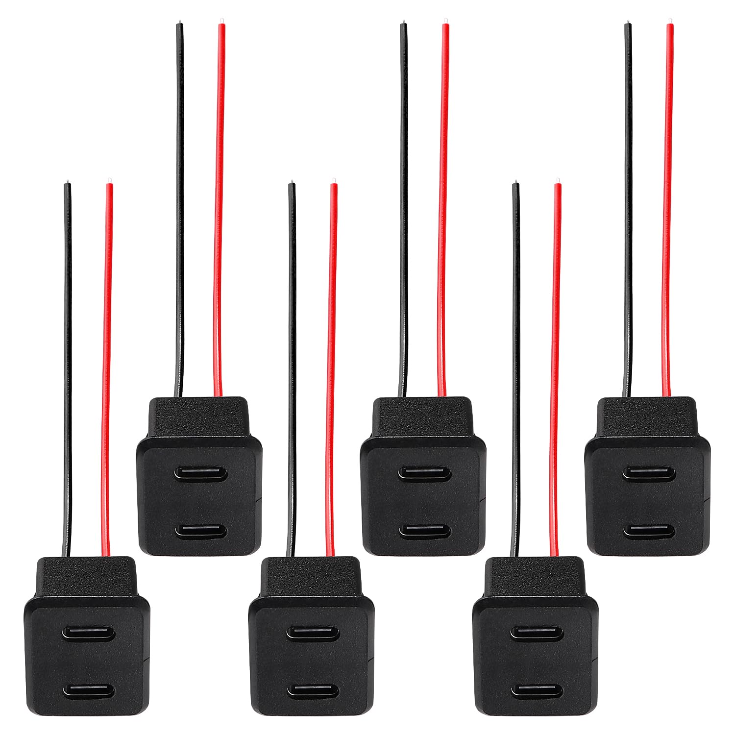 12 Stück USB-C Lötbuchsen Mit Kabel – 5V/3A, PD-fähig, Transparent, 100 Mm, 24 AWG Für DIY-Elektronikprojekte