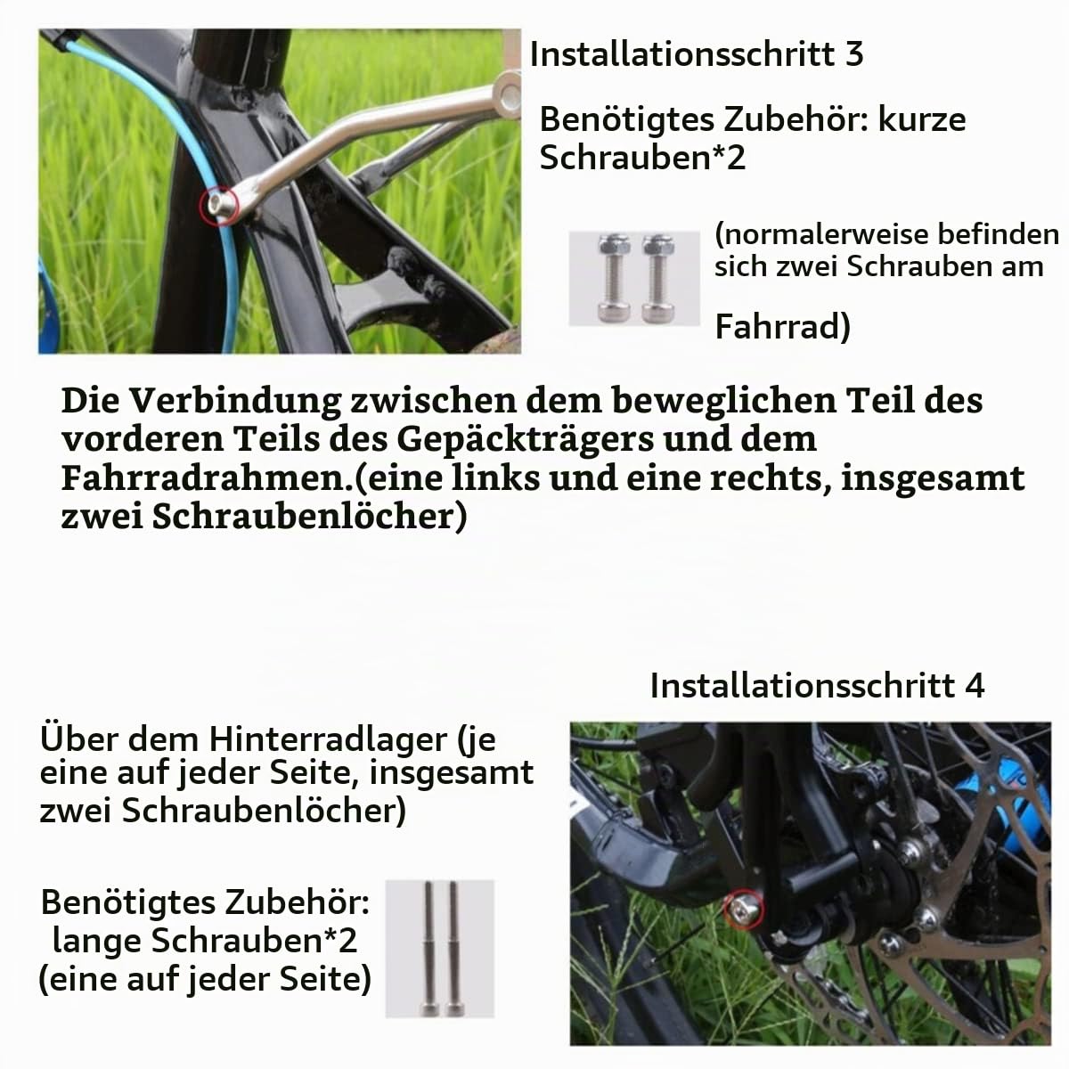 ETOPARS Fahrrad Heckträger Touring Carrier Cargo Frame-Mounted für Mountainbike Schwerere Oberseite Lasten