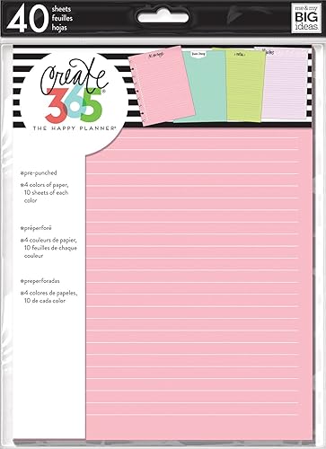 Me & My Big Ideas Happy Planner - Papel de relleno, multicolor