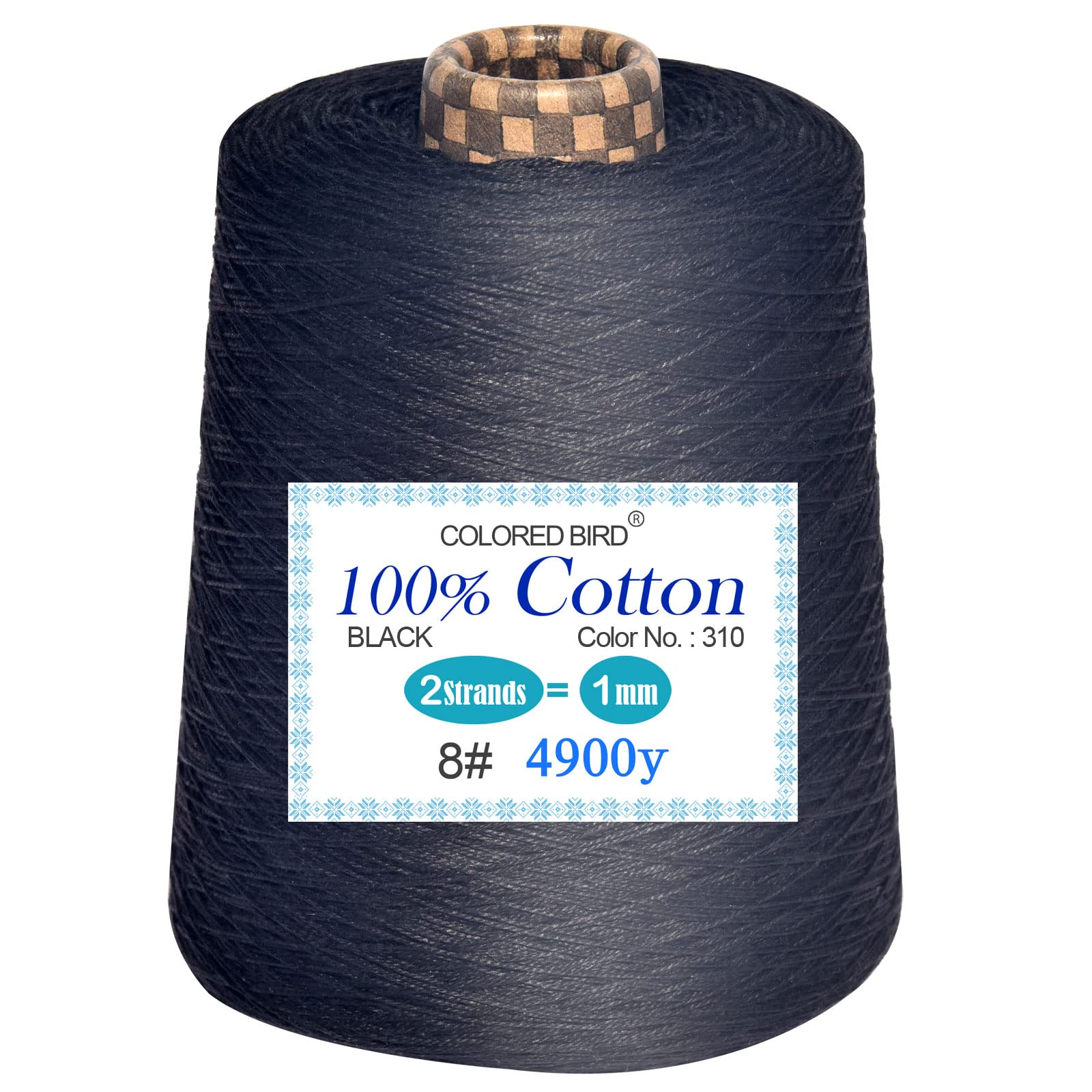 Hilo de ganchillo de algodón negro para relajarte tejiendo accesorios de moda en casa