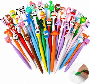 Animal Bobblehead Pencil Erasers,30 Pack Kawaii Cartoon Erasers Bulk Set, Classroom Prizes, Birthday Gifts