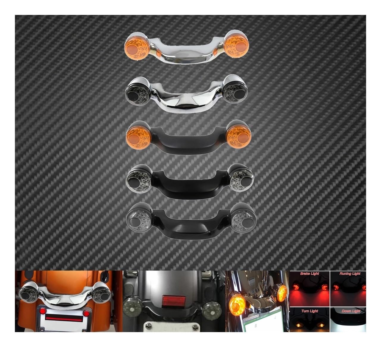 Stop Luce Posteriore Moto Barra Luminosa A LED per Indicatori di Direzione Posteriori per Touring, per Road Street Glide, per Road King FLHX FLTRXS CVO 2010-2021