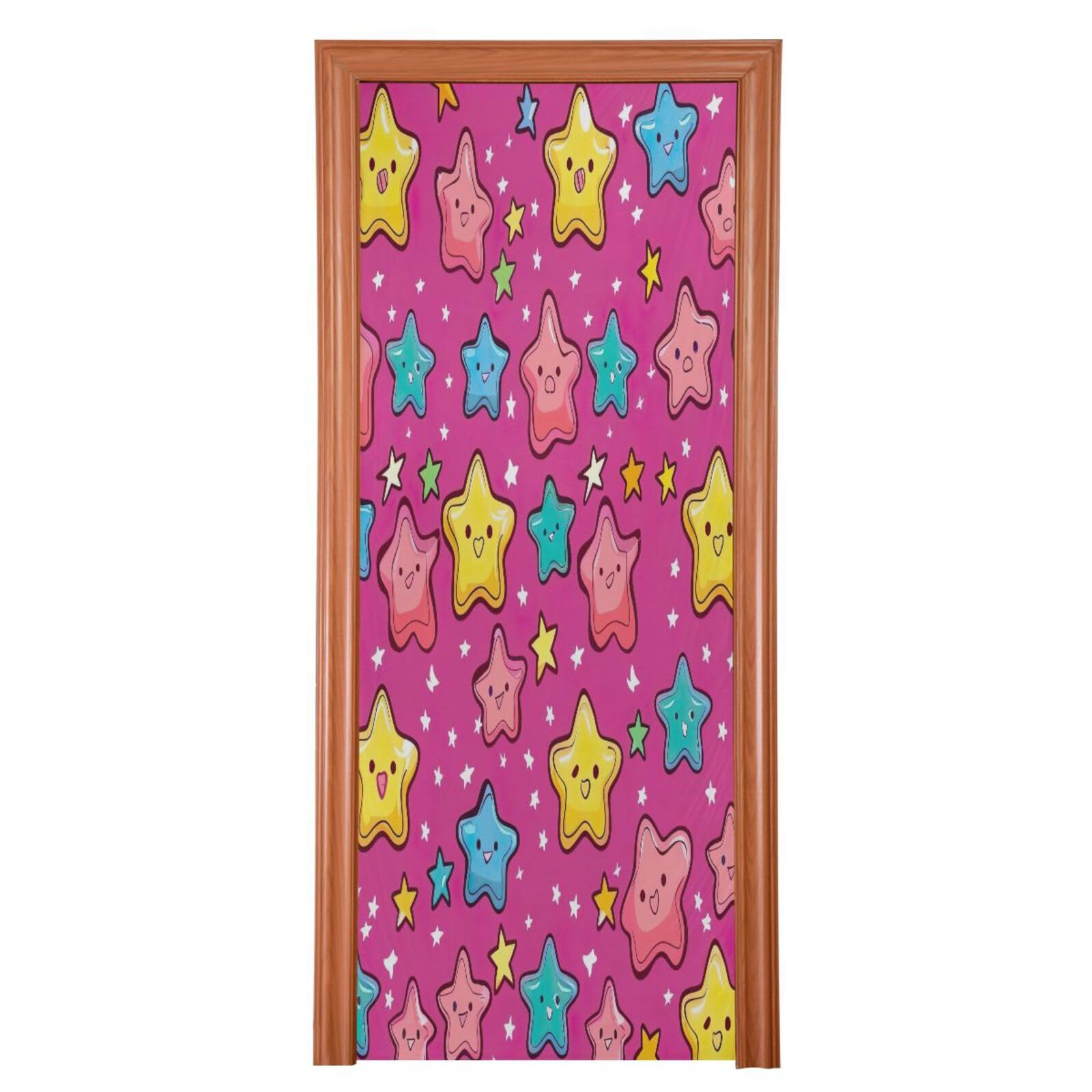 FLildon Adorable Stars Door Cover Decoration, Party Accessory Porch Decor for Festive Ornament Room Door Covers 36 x 98 Inch